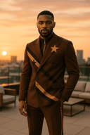 Noir Classic ‘Brown and Gold Designer Suit’ - Executive Men's Formal Set - StarStruck Official